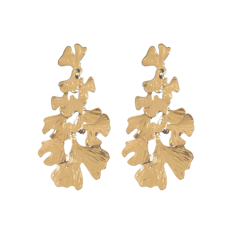 1 Pair Elegant Korean Style Flower Alloy Drop Earrings display picture 1