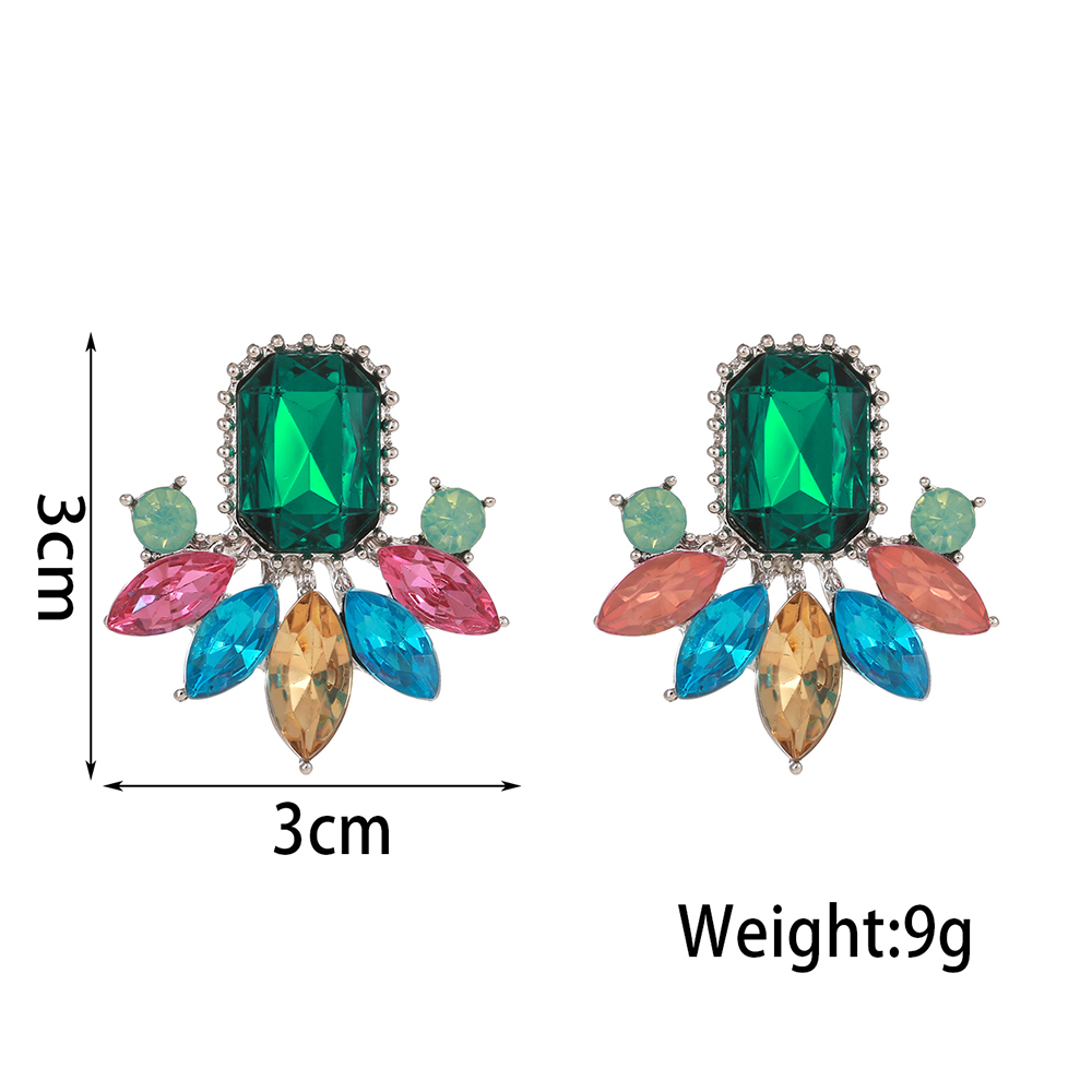 1 Pair Elegant Glam Luxurious Paw Print Plating Inlay Alloy Acrylic Ear Studs display picture 8