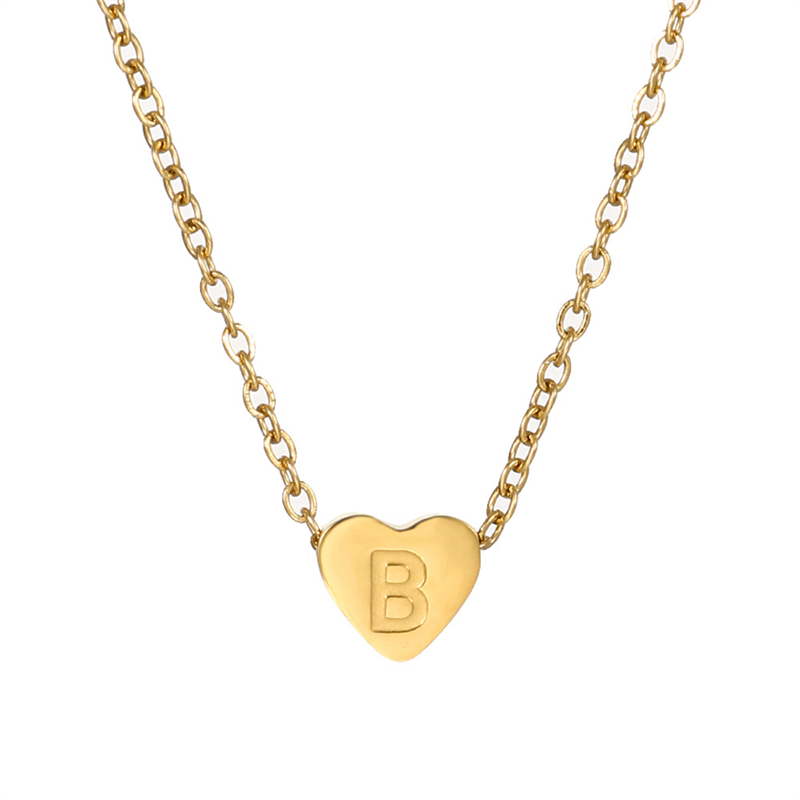 Stainless Steel K Gold Plated Simple Style Plating Letter Heart Shape Necklace Pendant display picture 3