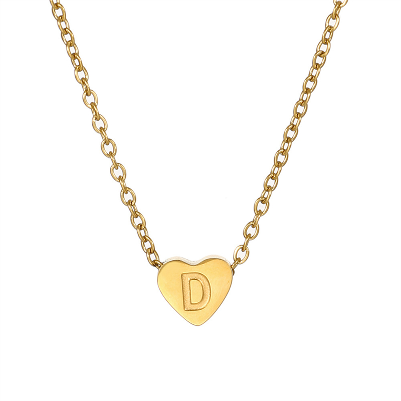 Stainless Steel K Gold Plated Simple Style Plating Letter Heart Shape Necklace Pendant display picture 6