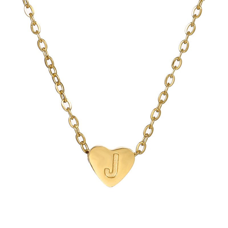 Stainless Steel K Gold Plated Simple Style Plating Letter Heart Shape Necklace Pendant display picture 11