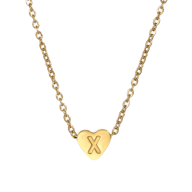 Rostfreier Stahl K Vergoldet Einfacher Stil Überzug Brief Herzform Halskette Anhänger display picture 19