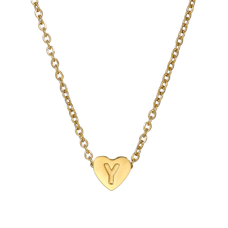 Stainless Steel K Gold Plated Simple Style Plating Letter Heart Shape Necklace Pendant display picture 23