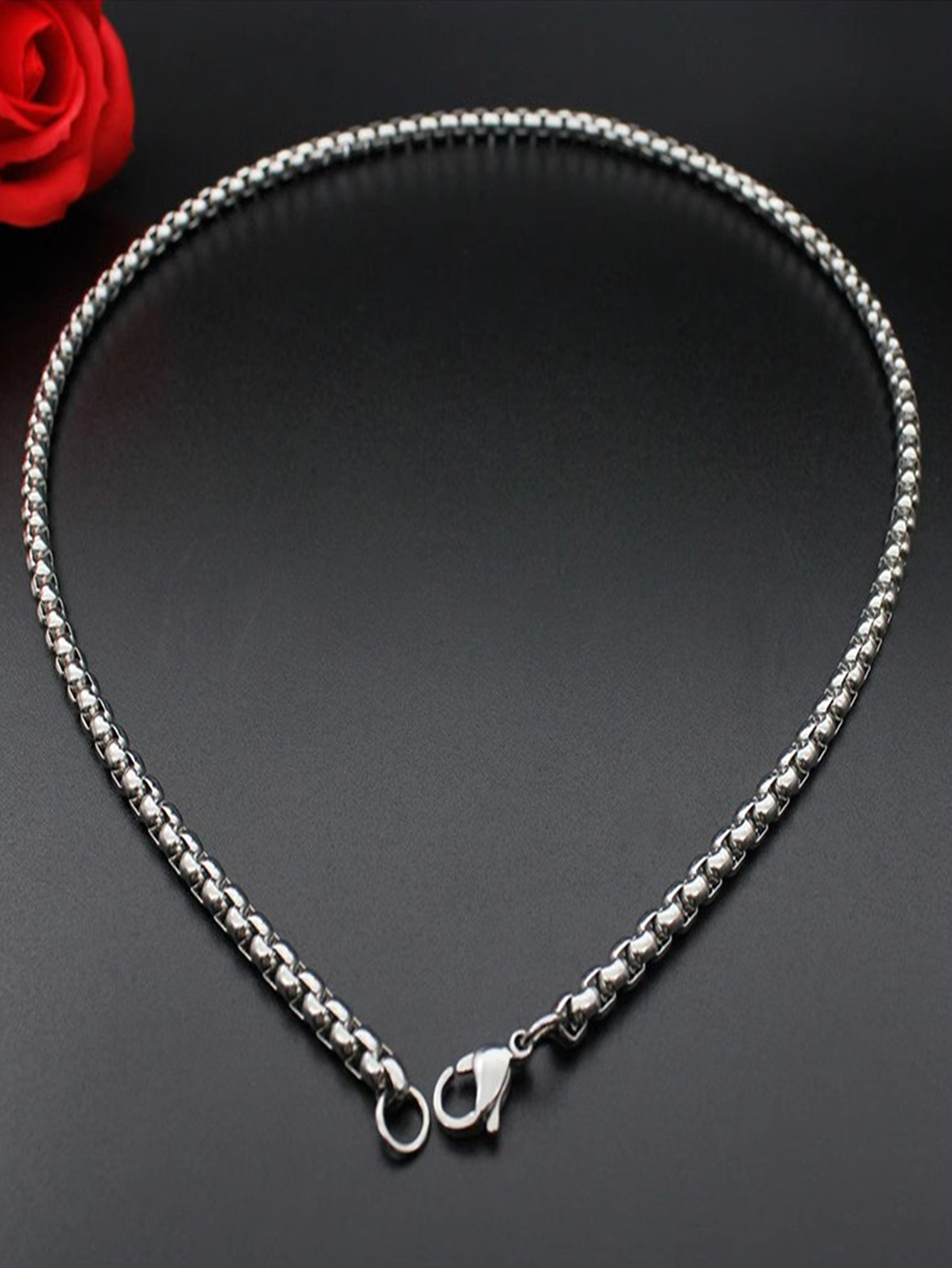 Hip-hop Retro Solid Color Stainless Steel Unisex Necklace display picture 3