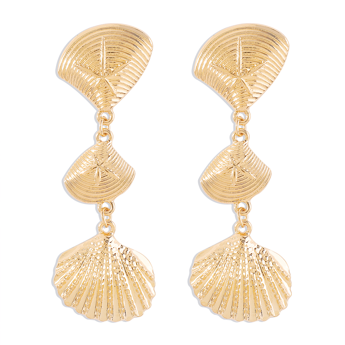 1 Paire Hawaïen Plage Tropical Coquille Irrégulière Gland Métal Alliage Boucles D'oreilles display picture 6