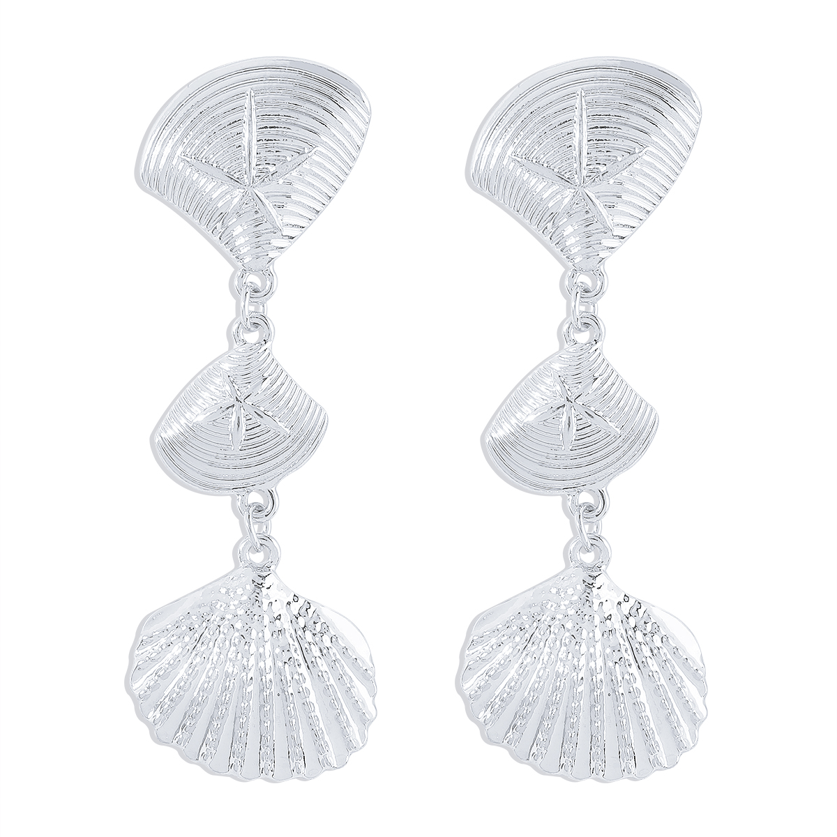 1 Pair Hawaiian Beach Tropical Shell Irregular Tassel Metal Alloy Drop Earrings display picture 5