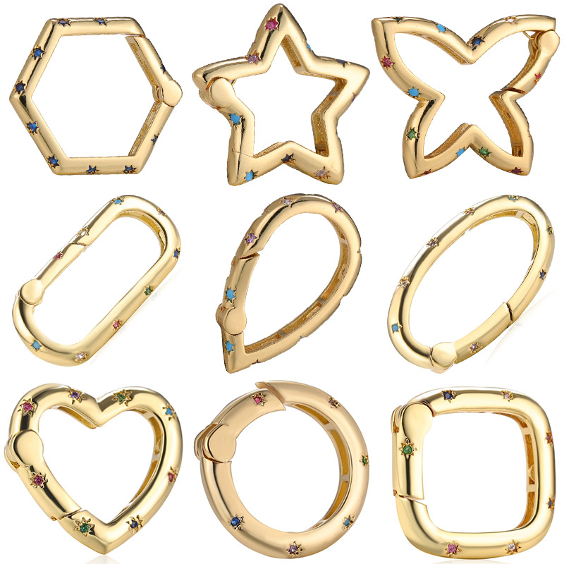 Classic Style Star Heart Shape Copper Plating Inlay Zircon 18k Gold Plated White Gold Plated Jewelry Accessories display picture 2