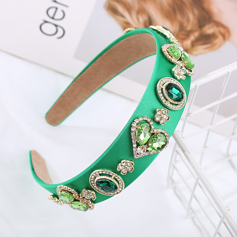 Women's Sweet Heart Shape Alloy Cloth Inlay Rhinestones Hair Band display picture 5