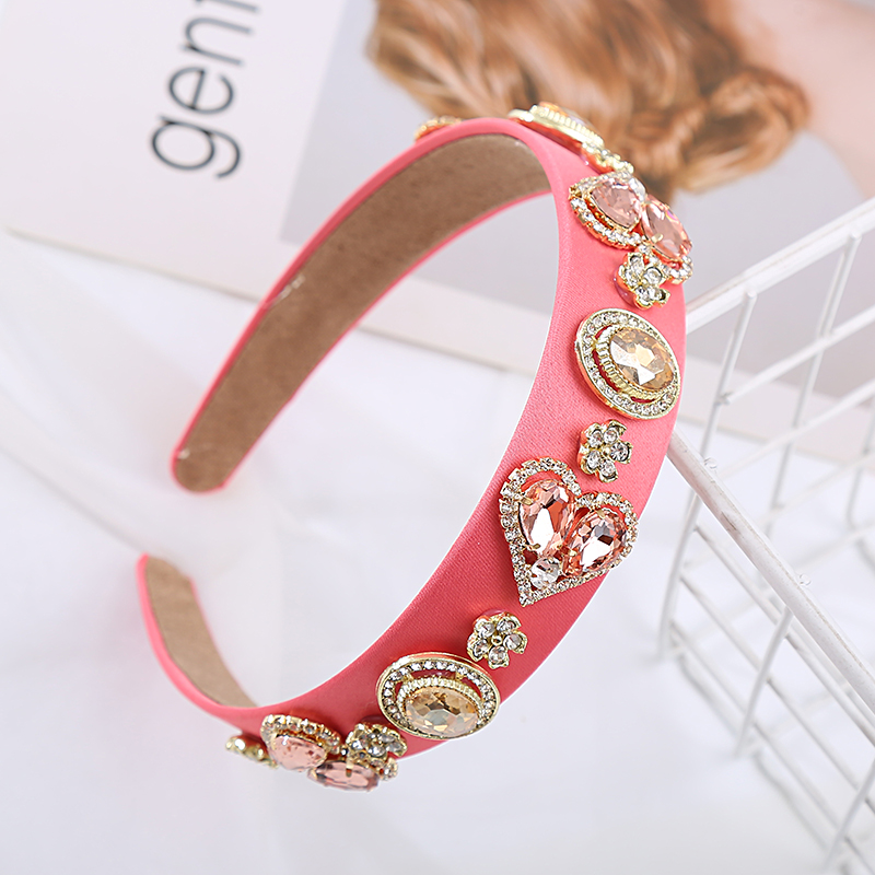 Women's Sweet Heart Shape Alloy Cloth Inlay Rhinestones Hair Band display picture 8