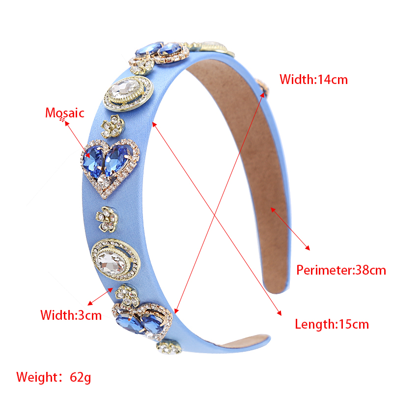 Women's Sweet Heart Shape Alloy Cloth Inlay Rhinestones Hair Band display picture 1