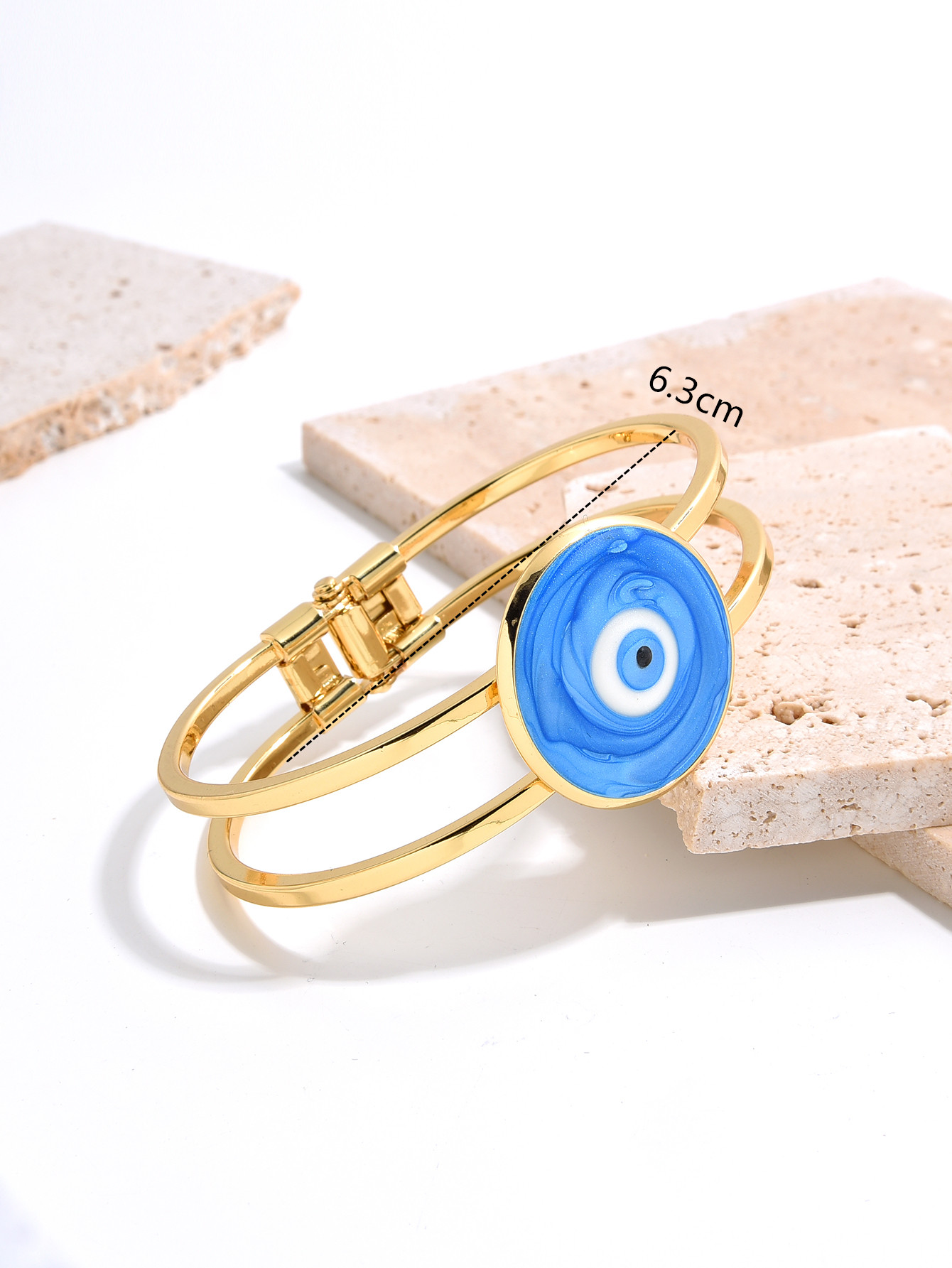 Cute Devil's Eye Copper Handmade Plating 18k Gold Plated Bangle display picture 2