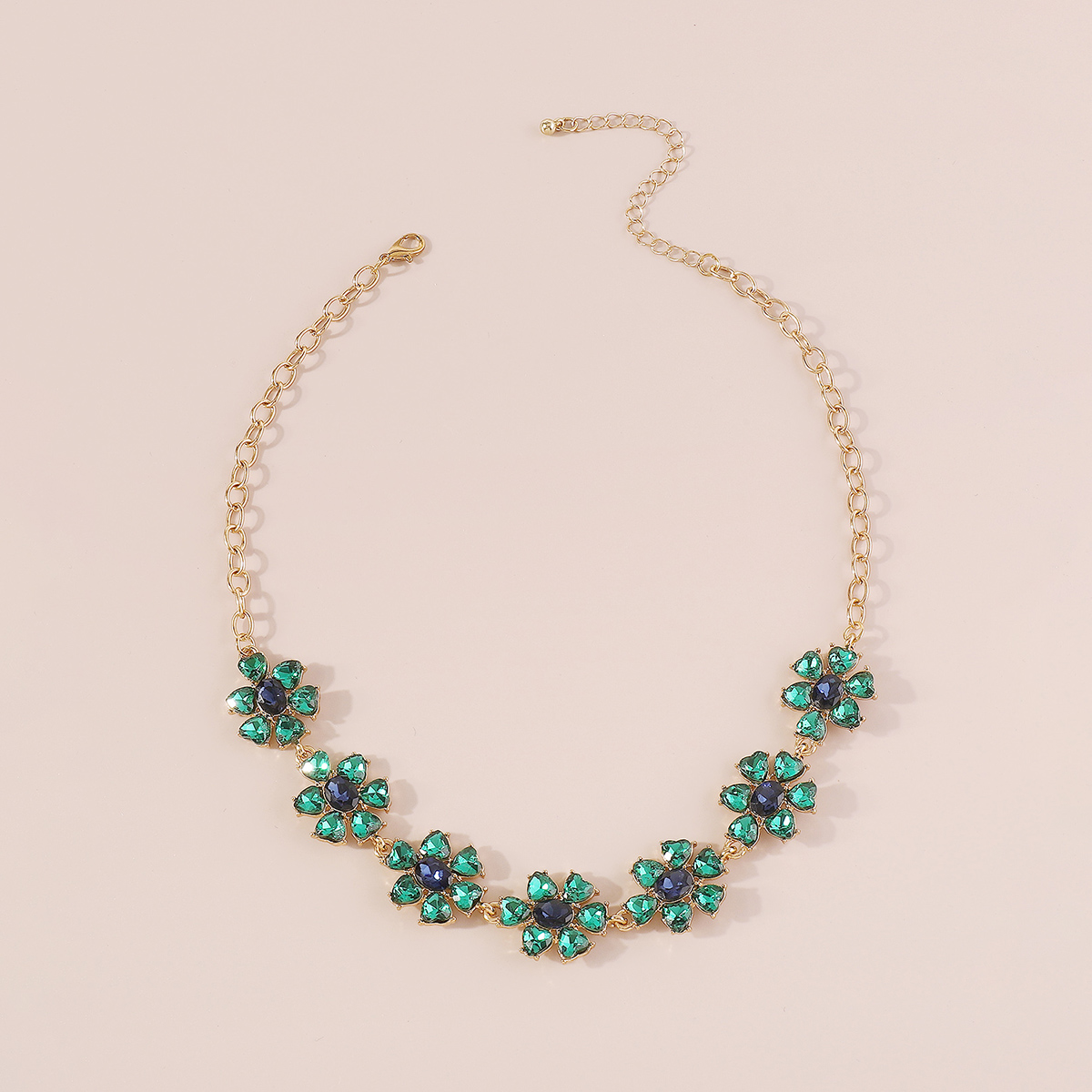 Wholesale Jewelry Elegant Sweet Flower Alloy Iron Rhinestones Inlay Necklace display picture 11