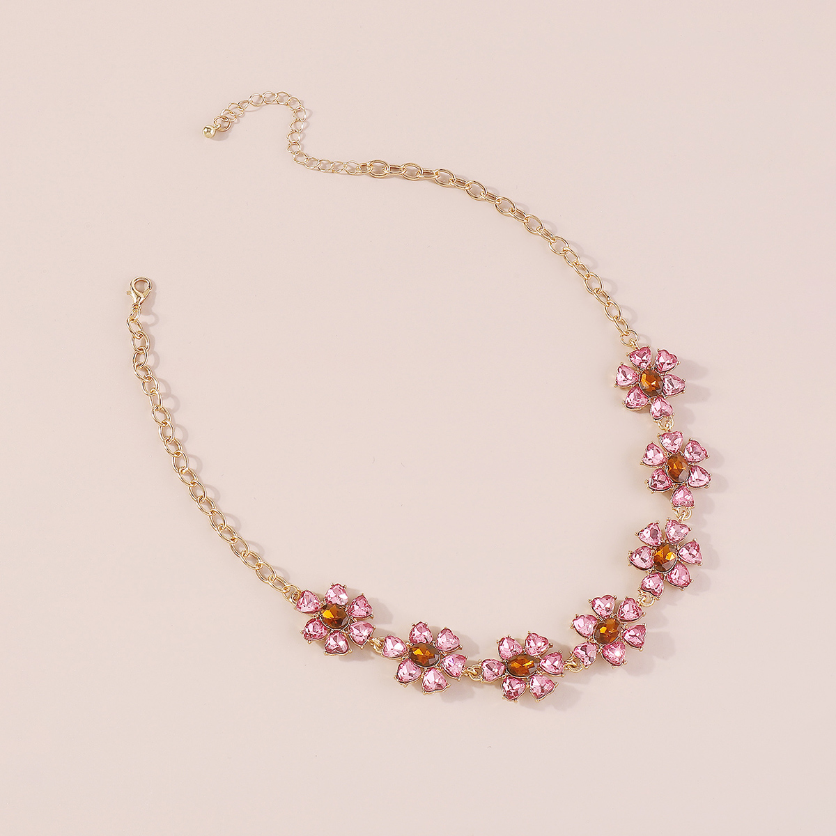 Wholesale Jewelry Elegant Sweet Flower Alloy Iron Rhinestones Inlay Necklace display picture 8