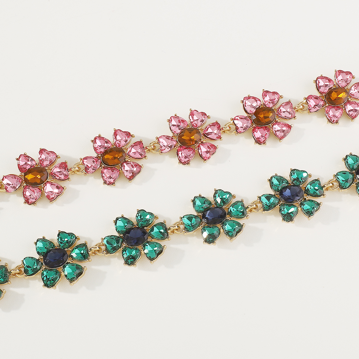 Wholesale Jewelry Elegant Sweet Flower Alloy Iron Rhinestones Inlay Necklace display picture 10