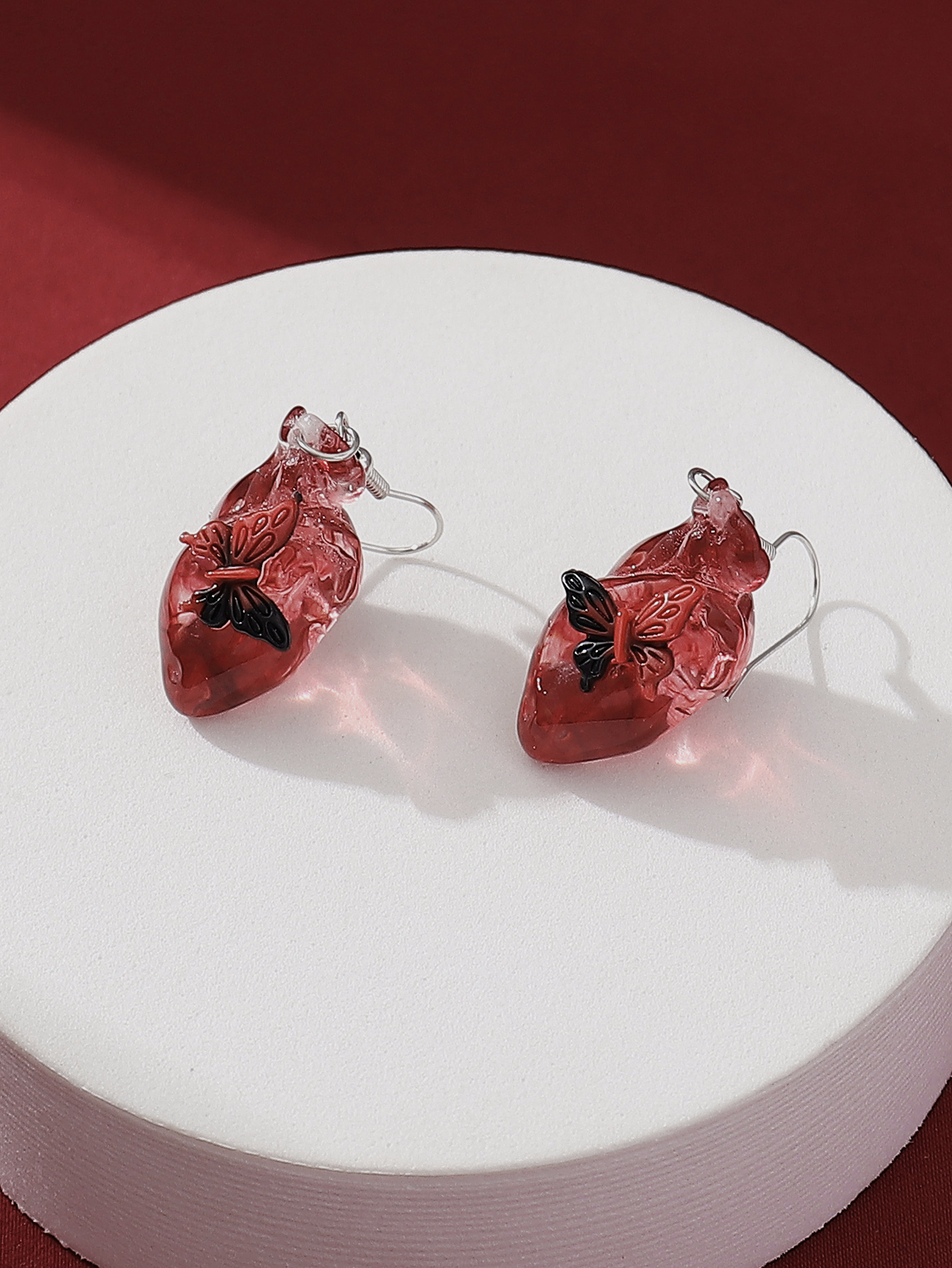 1 Pair Gothic Punk Butterfly Skull Three-dimensional Resin Drop Earrings display picture 5