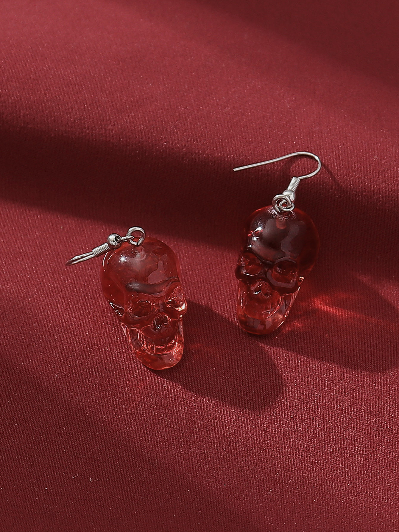 1 Pair Gothic Punk Butterfly Skull Three-dimensional Resin Drop Earrings display picture 9