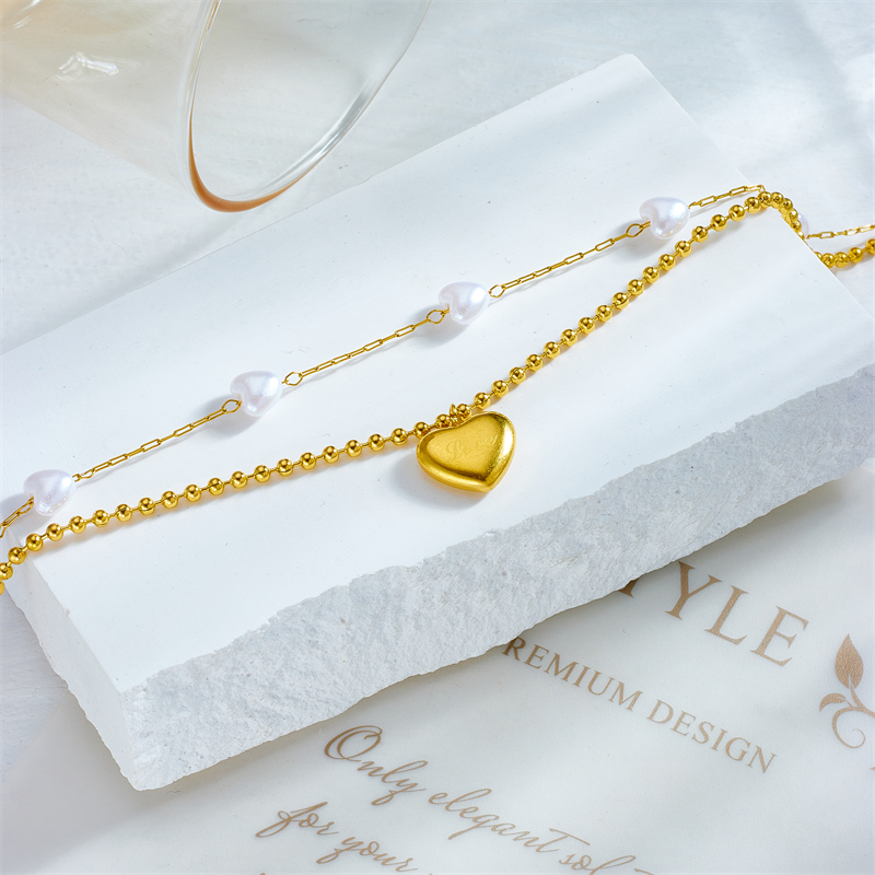 Korean Style Heart Shape 304 Stainless Steel Plating 18K Gold Plated Women's Anklet display picture 3