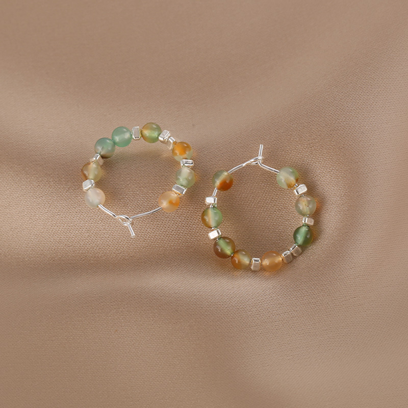 1 Pair Simple Style Circle Beaded Beaded Earrings display picture 5