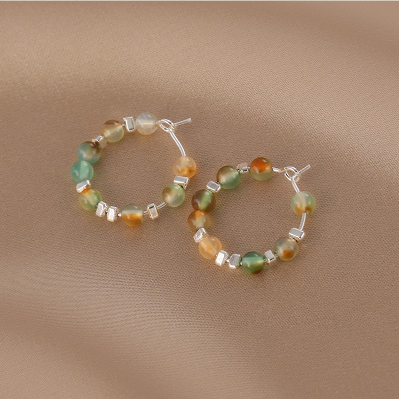 1 Pair Simple Style Circle Beaded Beaded Earrings display picture 1