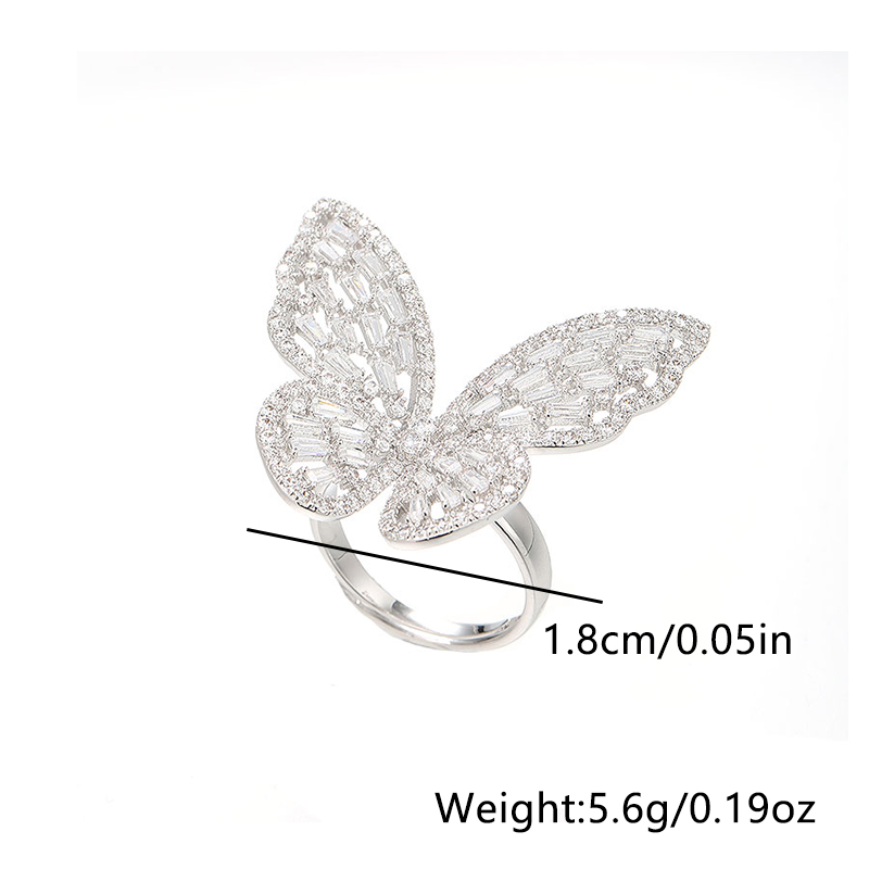Style Simple Libellule Papillon Argent Sterling Incruster Zircon Anneaux display picture 1