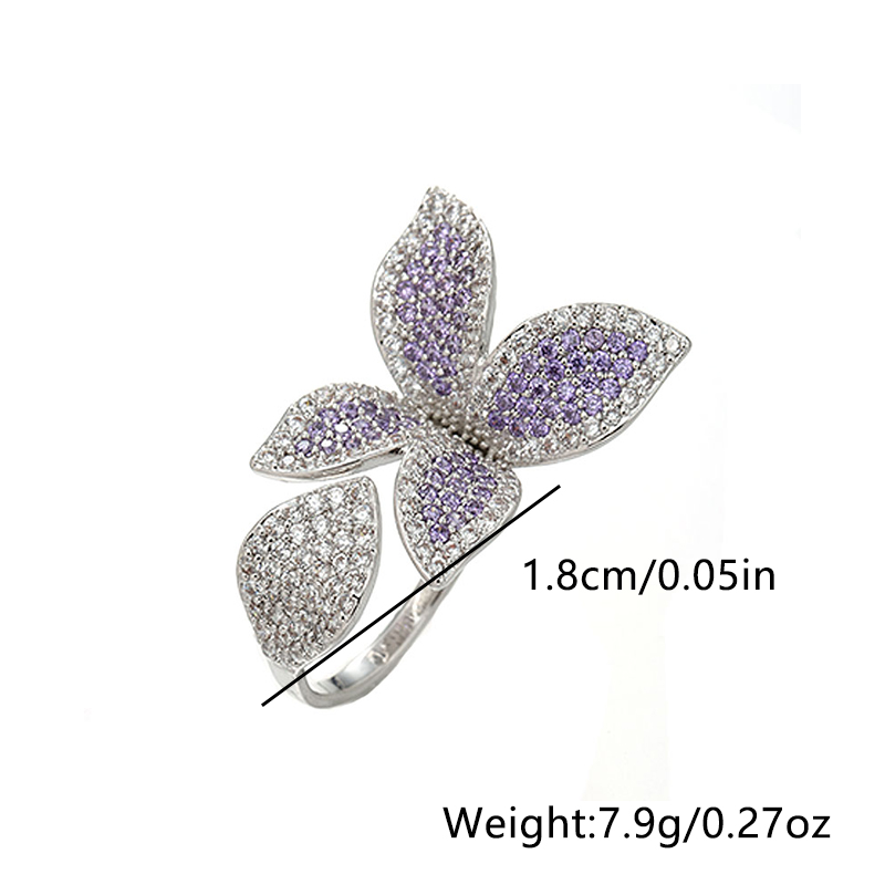 Estilo Simple Libélula Mariposa Plata Esterlina Embutido Circón Anillos display picture 5