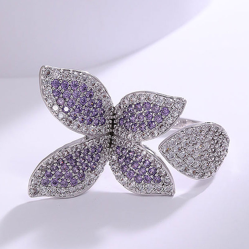 Simple Style Dragonfly Butterfly Sterling Silver Inlay Zircon Rings display picture 8