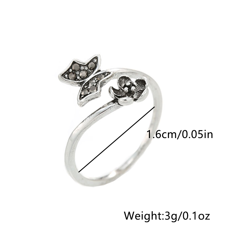 Simple Style Dragonfly Butterfly Sterling Silver Inlay Zircon Rings display picture 13