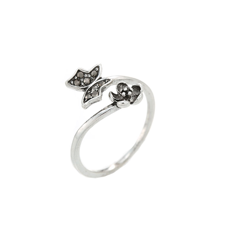 Simple Style Dragonfly Butterfly Sterling Silver Inlay Zircon Rings display picture 15