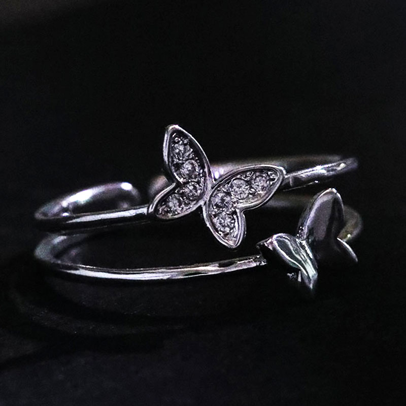 Simple Style Dragonfly Butterfly Sterling Silver Inlay Zircon Rings display picture 23