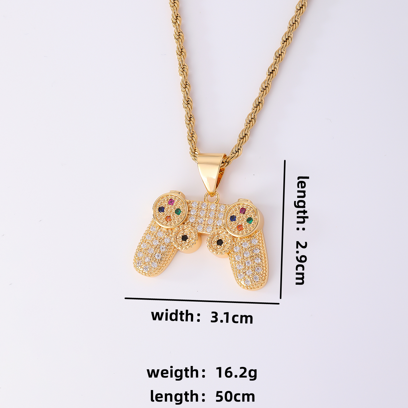 Hip-Hop Cool Style Bullet Gamepad Headset 304 Stainless Steel Copper Plating Inlay Zircon K Gold Plated Unisex Pendant Necklace display picture 6