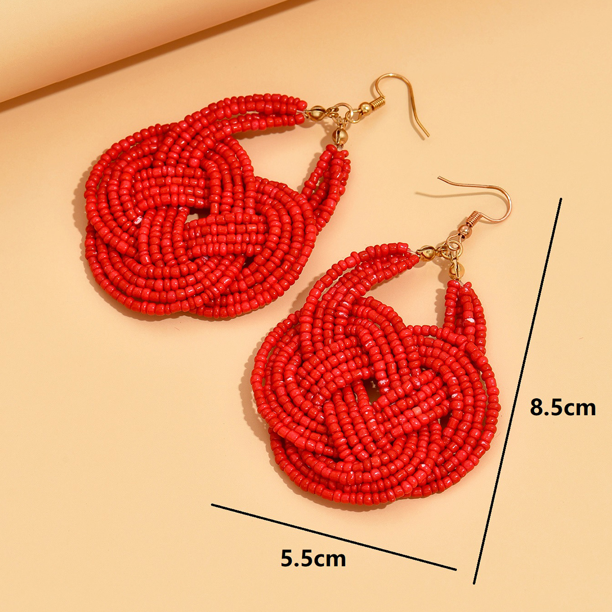 1 Pair Retro Ethnic Style Knot Beaded Handmade Plating Plastic Copper 18K Gold Plated Drop Earrings display picture 15