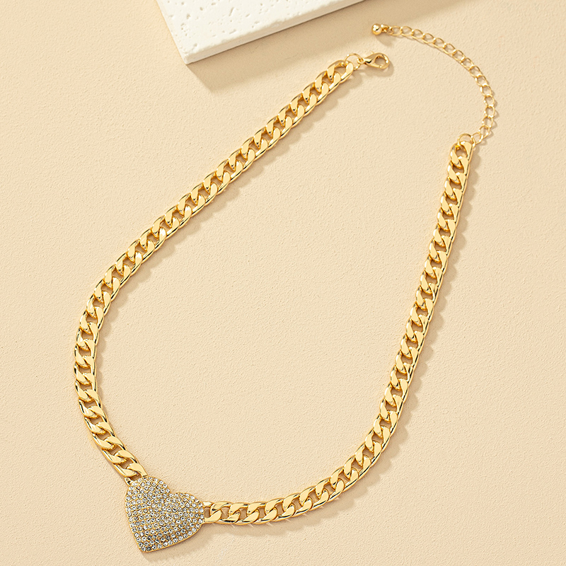 Original Design Retro Streetwear Heart Shape Alloy Plating Inlay Rhinestones Women's Pendant Necklace display picture 8