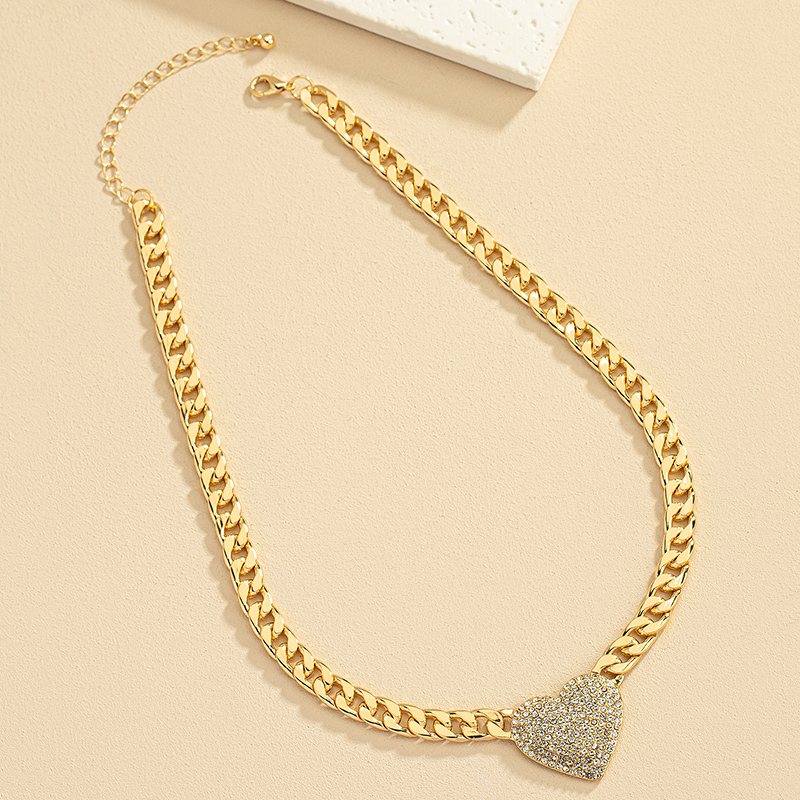 Original Design Retro Streetwear Heart Shape Alloy Plating Inlay Rhinestones Women's Pendant Necklace display picture 9