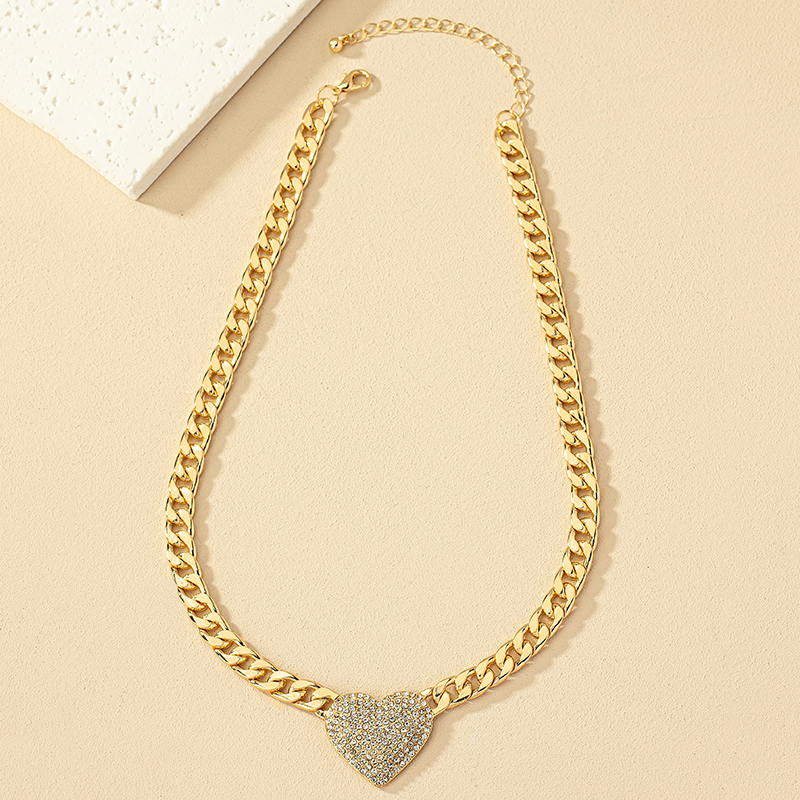 Original Design Retro Streetwear Heart Shape Alloy Plating Inlay Rhinestones Women's Pendant Necklace display picture 10