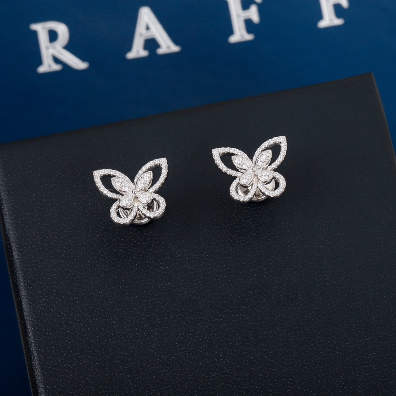 1 Pair Sweet Butterfly Plating Inlay Copper Zircon White Gold Plated Ear Studs display picture 2