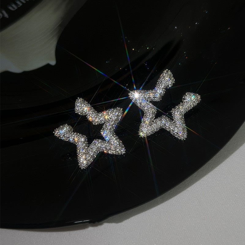 1 Par Estilo Ig Estrella Embutido Aleación Diamantes De Imitación Pendientes display picture 1