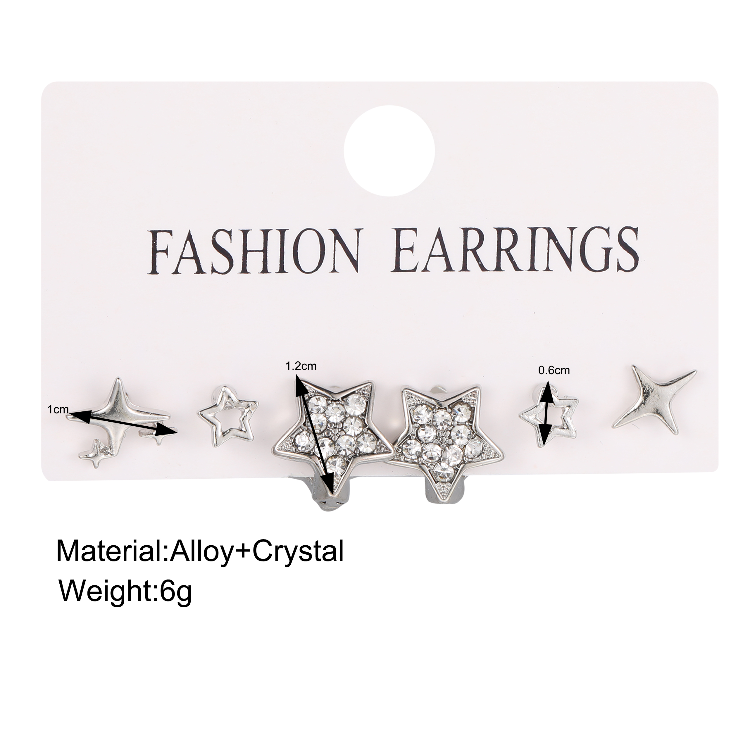 1 Set Ig Style Y2k Cute Star Inlay Alloy Artificial Gemstones Ear Studs display picture 2