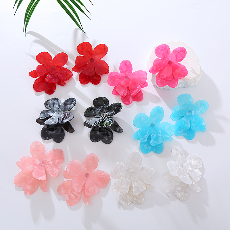 1 Pair Casual Flower Arylic Drop Earrings display picture 2