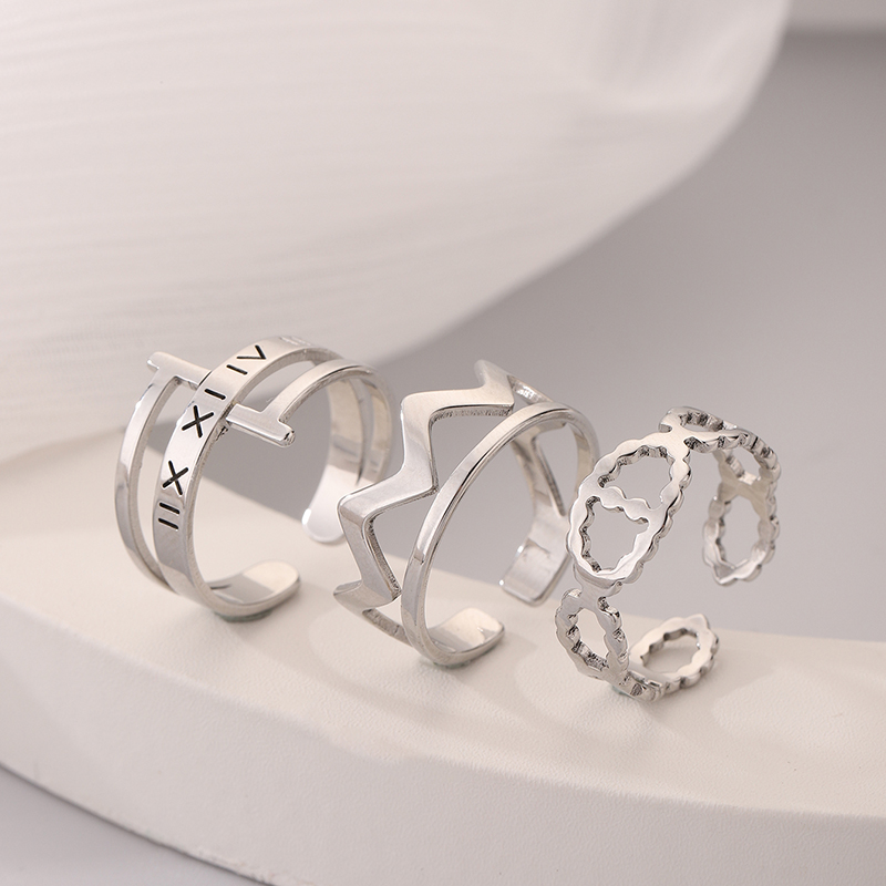 Simple Style Circle Stainless Steel Hollow Out Rings display picture 6