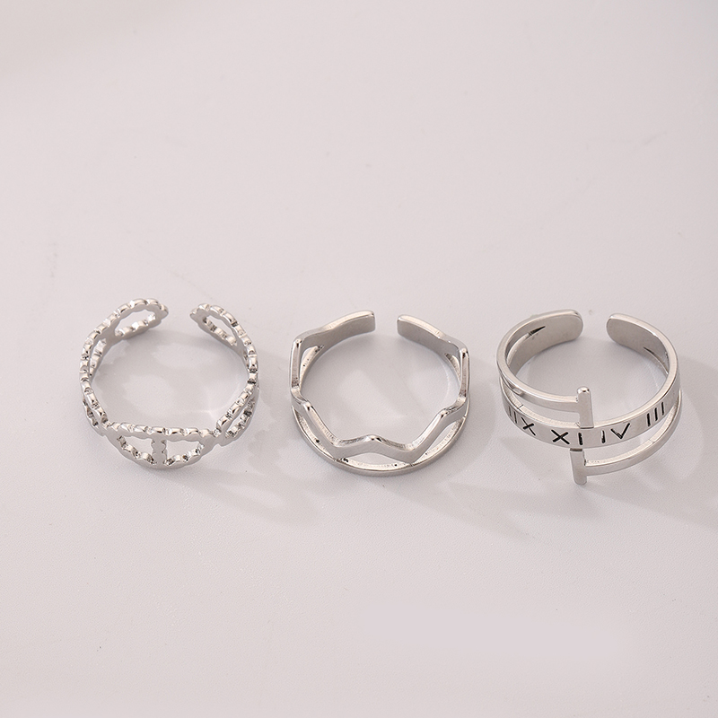 Simple Style Circle Stainless Steel Hollow Out Rings display picture 3