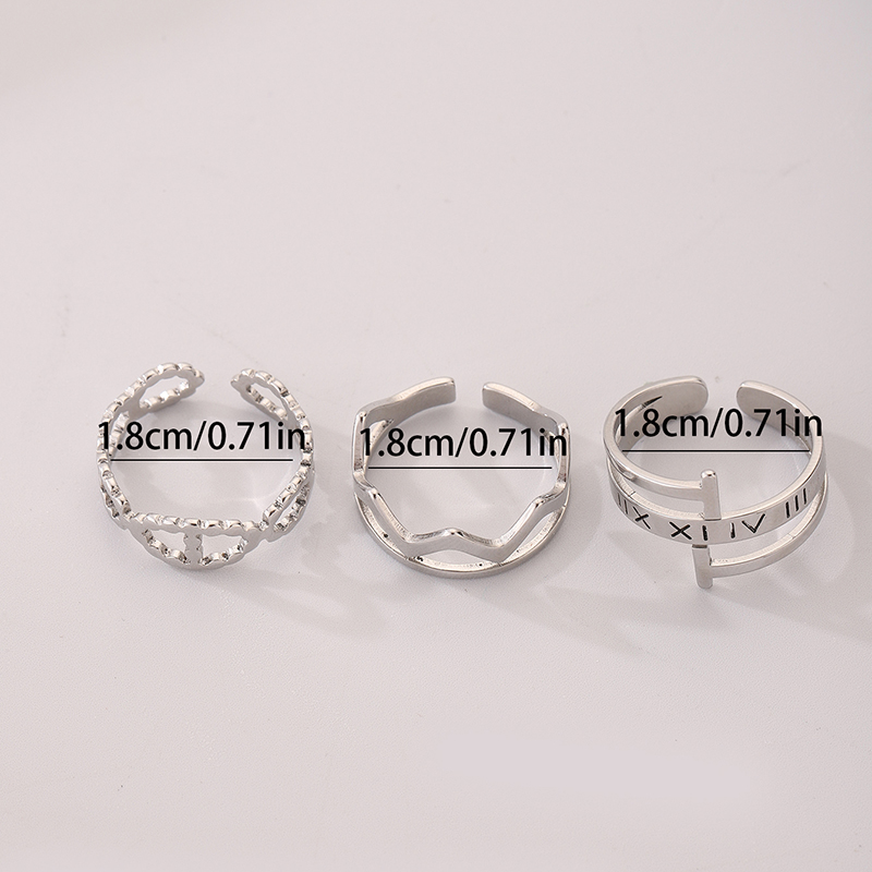 Simple Style Circle Stainless Steel Hollow Out Rings display picture 7