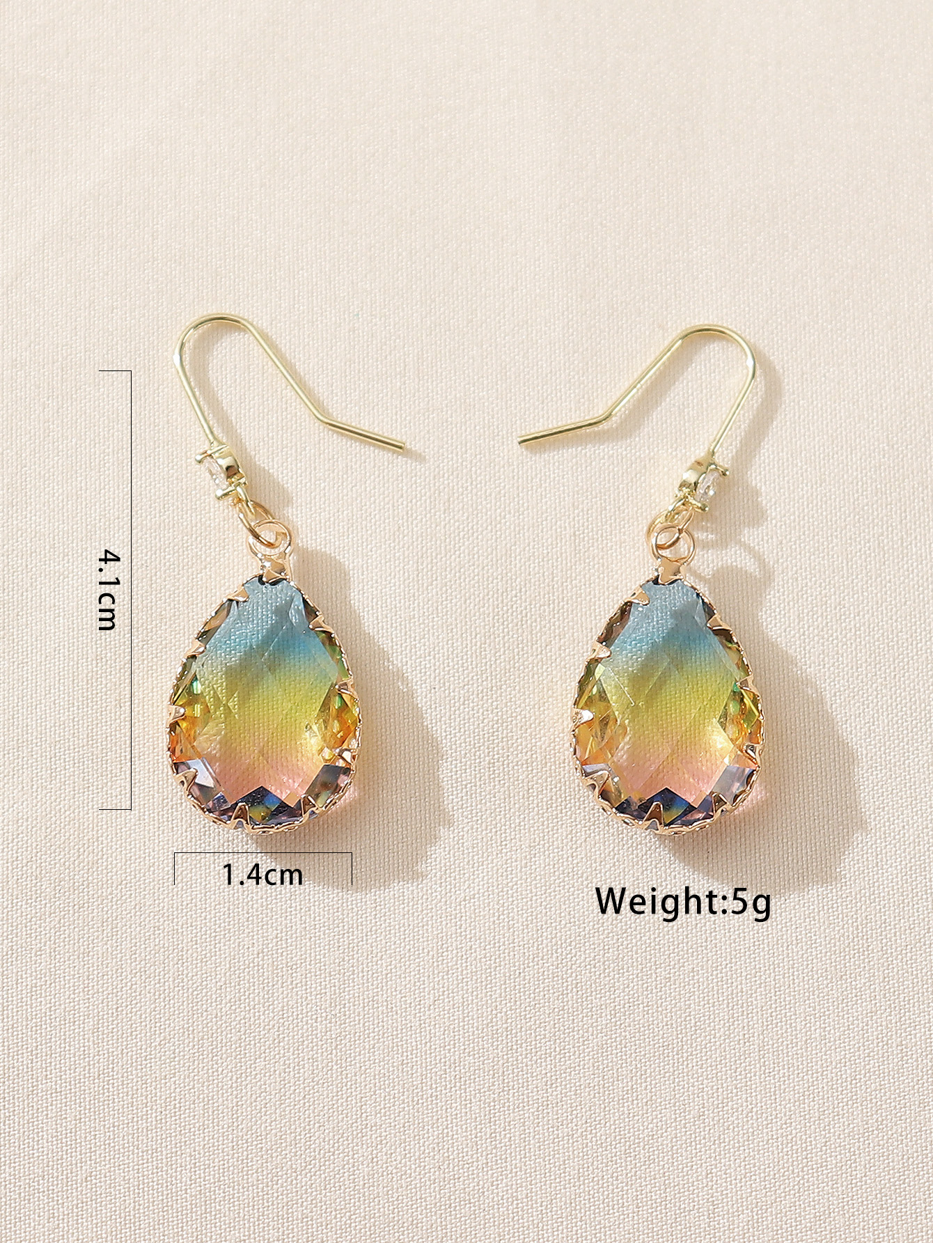 1 Pair Shiny Water Droplets Inlay Metal Artificial Crystal Drop Earrings display picture 10