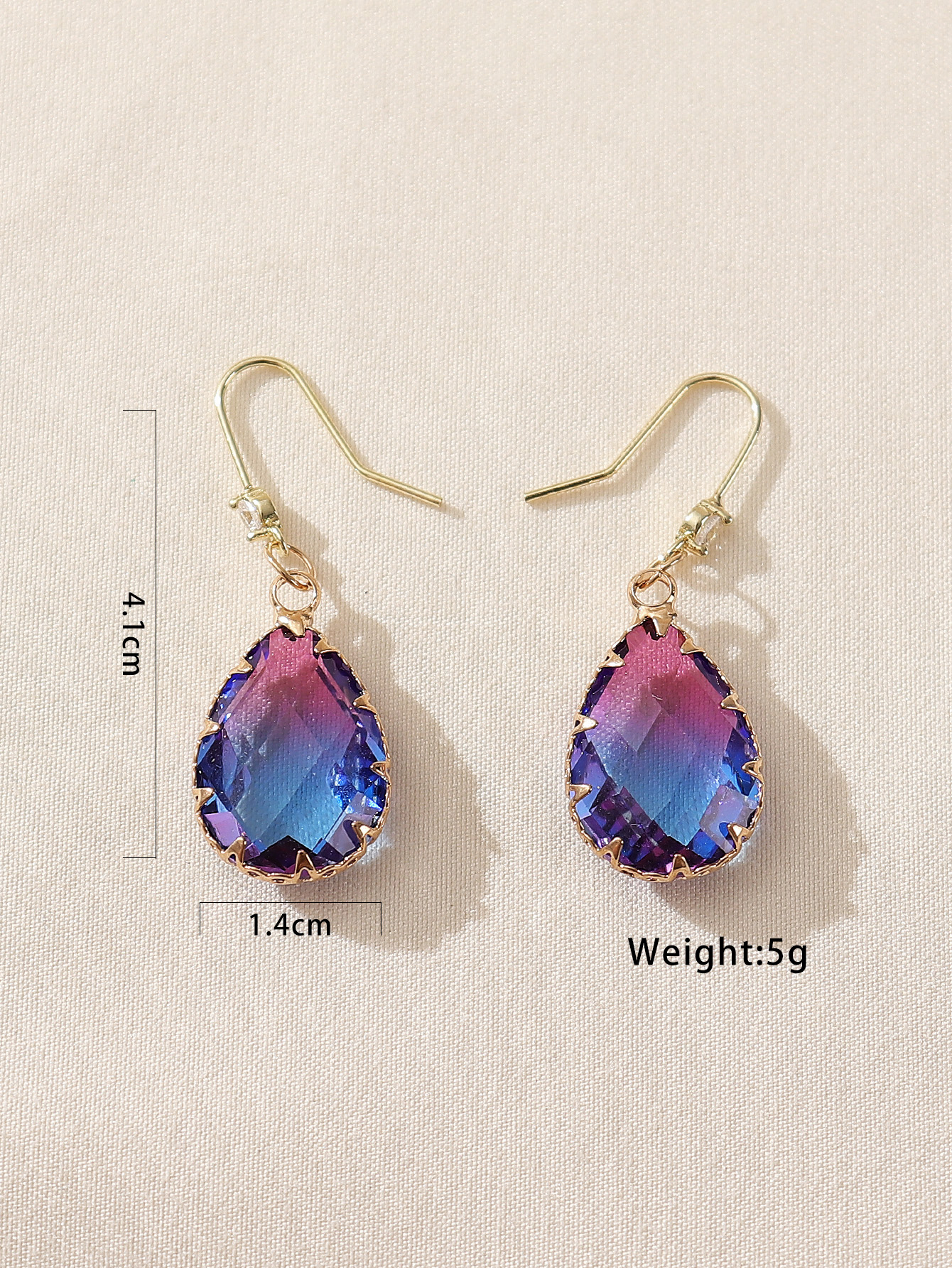 1 Pair Shiny Water Droplets Inlay Metal Artificial Crystal Drop Earrings display picture 12