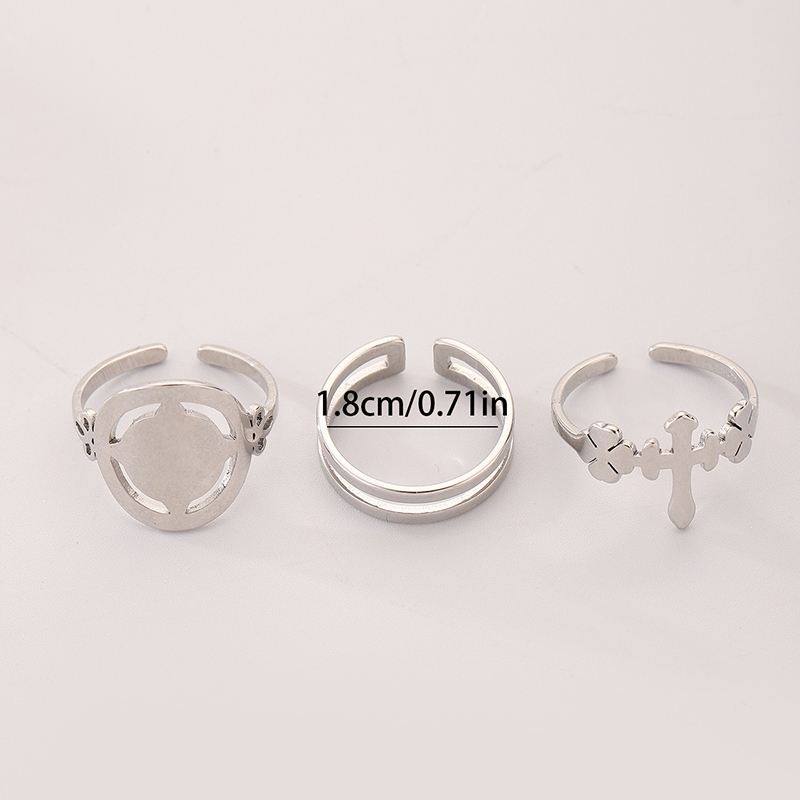 Simple Style Round Stainless Steel Enamel Rings display picture 7