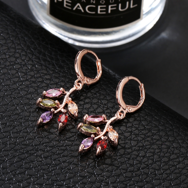 Copper Gold Plated Luxurious Simple Style Plating Inlay Flower Zircon Earrings Necklace display picture 2