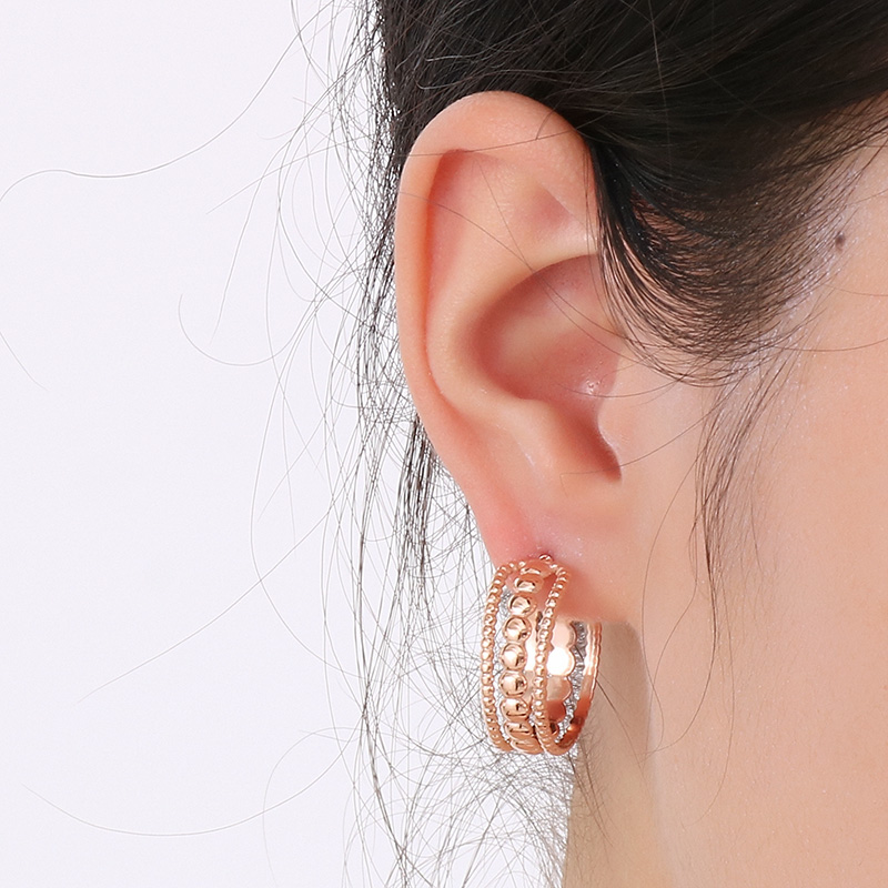 1 Pair Bridal Shiny C Shape Plating Stainless Steel 18K Gold Plated Ear Studs display picture 8
