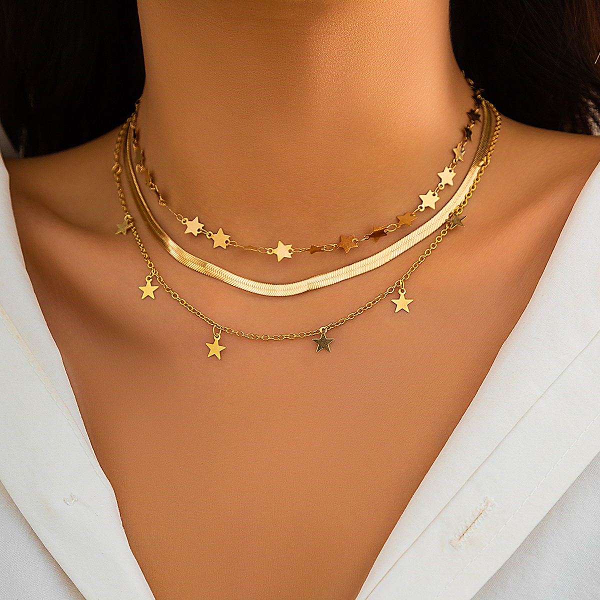 Vacances Style Simple Géométrique Star Le Cuivre Collier En Masse display picture 3