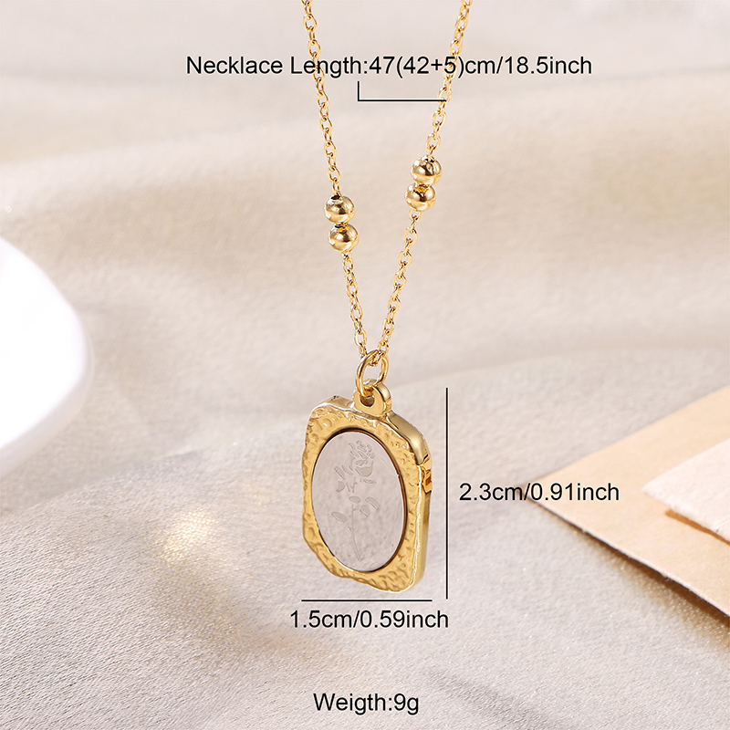 Elegant Luxurious Shiny Portrait Moon Rose Stainless Steel Plating 18k Gold Plated Pendant Necklace display picture 2