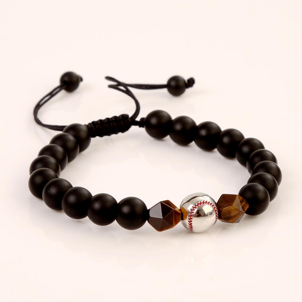 Hip-Hop Vintage Style Football Natural Stone Chakra Bracelet In Bulk display picture 12