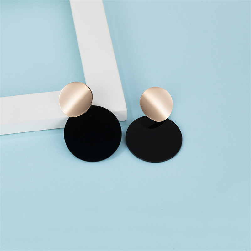 1 Pair Casual Cute Simple Style Color Block Plating Stainless Steel Arylic Rose Gold Plated Drop Earrings display picture 3